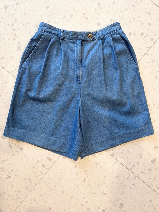 Talbots Pants - Talbots 90’s Vintage Pleated High-Waisted Cotton Denim Shorts